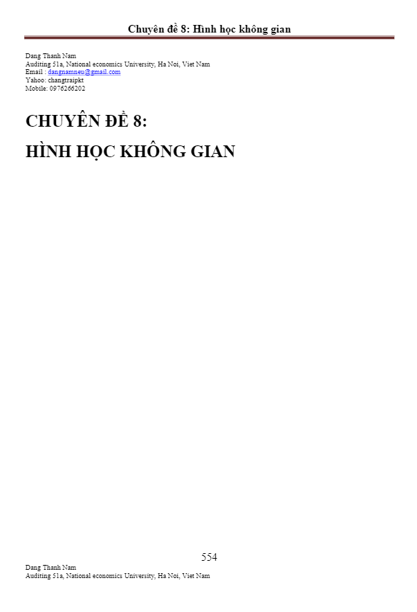Hình học không gian - Đặng Thành Nam